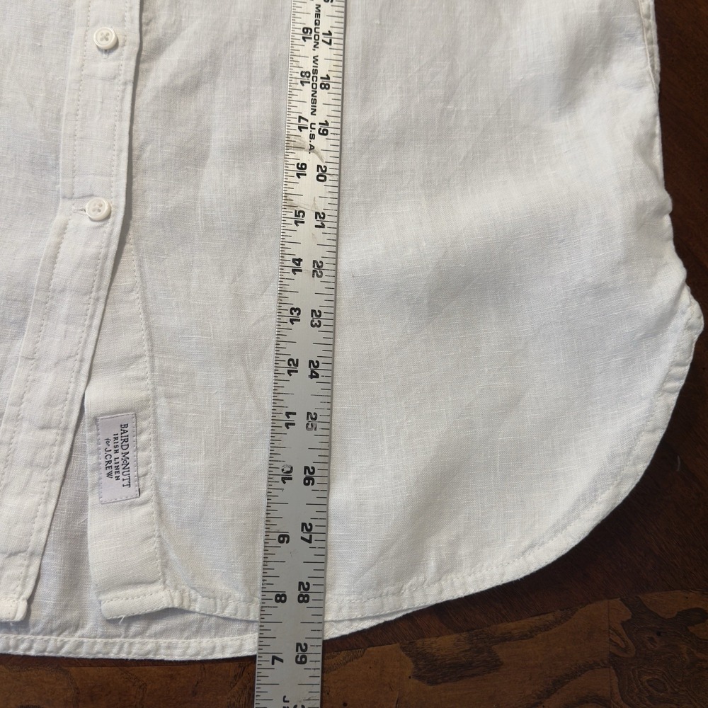 J Crew Sz 8 Baird Mcnutt Irish Linen Shirt Womens Dip Dyed Stone Relaxed Beige - Picture 10 of 11